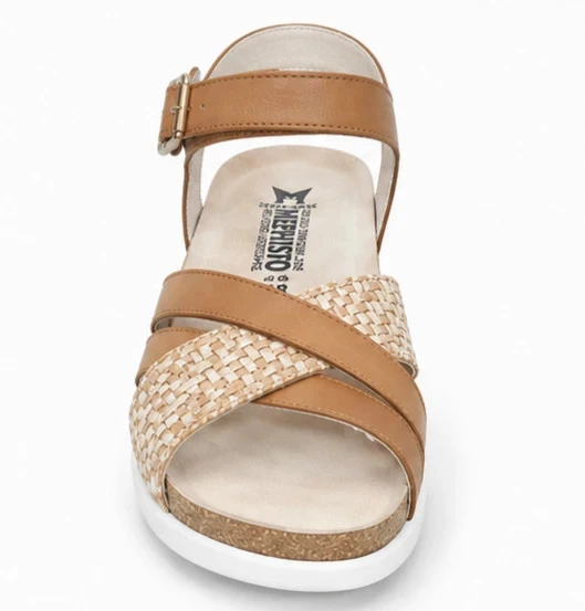 Mephisto brown & beige leather sandals – Size 38 – Super condition – Comfort – photo 3